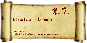 Nicolau Tímea névjegykártya