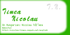 timea nicolau business card